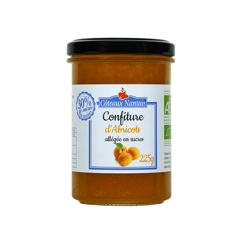 Confiture d'abricots allégée en sucres Bio - 225 g Confiture d'abricots allégée en sucres Bio - 225 g