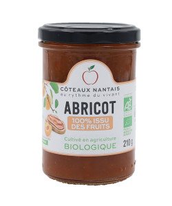 Fruits à tartiner abricot bio 210g des Côteaux Nantais, idéal pour accompagner sur des tartines de pain, ou des crêpes...