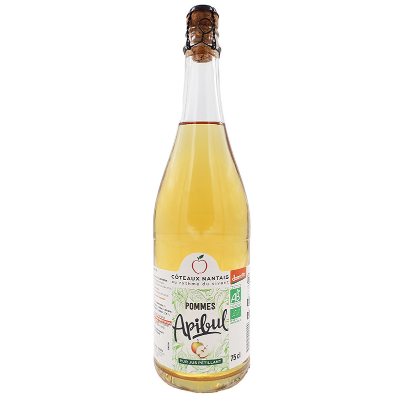 Apibul pommes Bio Demeter - 75 cL des Côteaux nantais, pétillant savoureux à la bulle légère et rafraichissante Apibul pommes Bio Demeter - 75 cL des Côteaux nantais, pétillant savoureux à la bulle légère et rafraichissante
