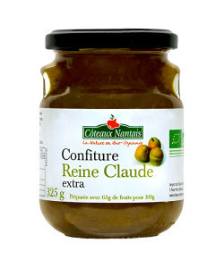 Confiture de Reine Claude extra Bio - 325 g, Côteaux Nantais, idéal pour accompagner des tartines de pain, ou des crêpes...