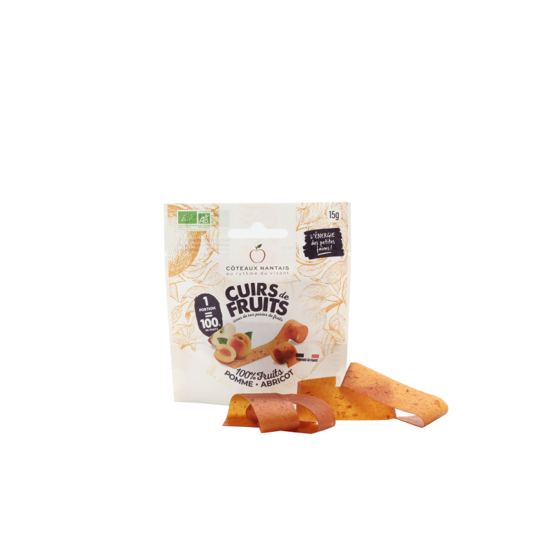 Cuirs de Fruits Bio Pomme Abricot - 15gr Cuirs de Fruits Bio Pomme Abricot - 15gr