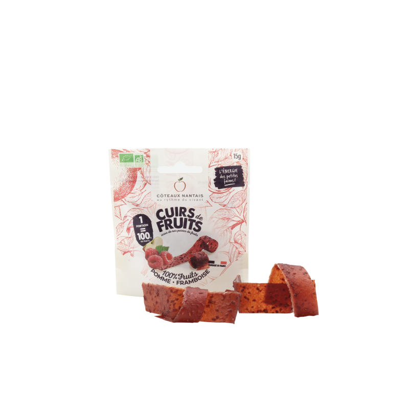 Cuirs de Fruits Bio Pomme Framboise - 15gr des Côteaux Nantais, fruits transformés à la pomme framboise Cuirs de Fruits Bio Pomme Framboise - 15gr des Côteaux Nantais, fruits transformés à la pomme framboise