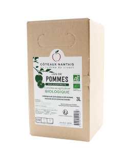 Jus de pommes Bio - 3 L des Côteaux Nantais, issus de fruits 100 % Bio de pommes