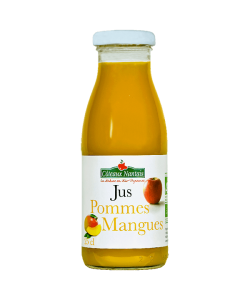 Jus pommes mangues Bio - 25 cL des Côteaux Nantais, issus de fruits 100 % Bio de pommes mangues