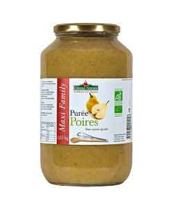 Purée de poires Bio - 1,65 kg idéal pour terminer les repas sans sucre et purs fruits poires