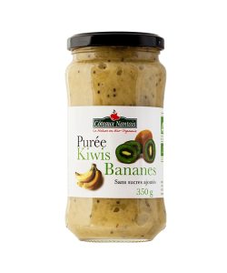 Purée kiwis bananes Bio - 350 g idéal pour terminer les repas sans sucre et purs fruits kiwis bananes