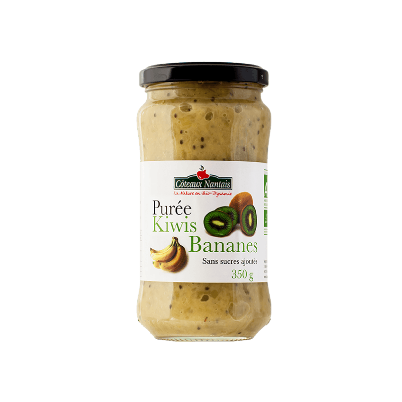 Purée kiwis bananes Bio - 350 g idéal pour terminer les repas sans sucre et purs fruits kiwis bananes