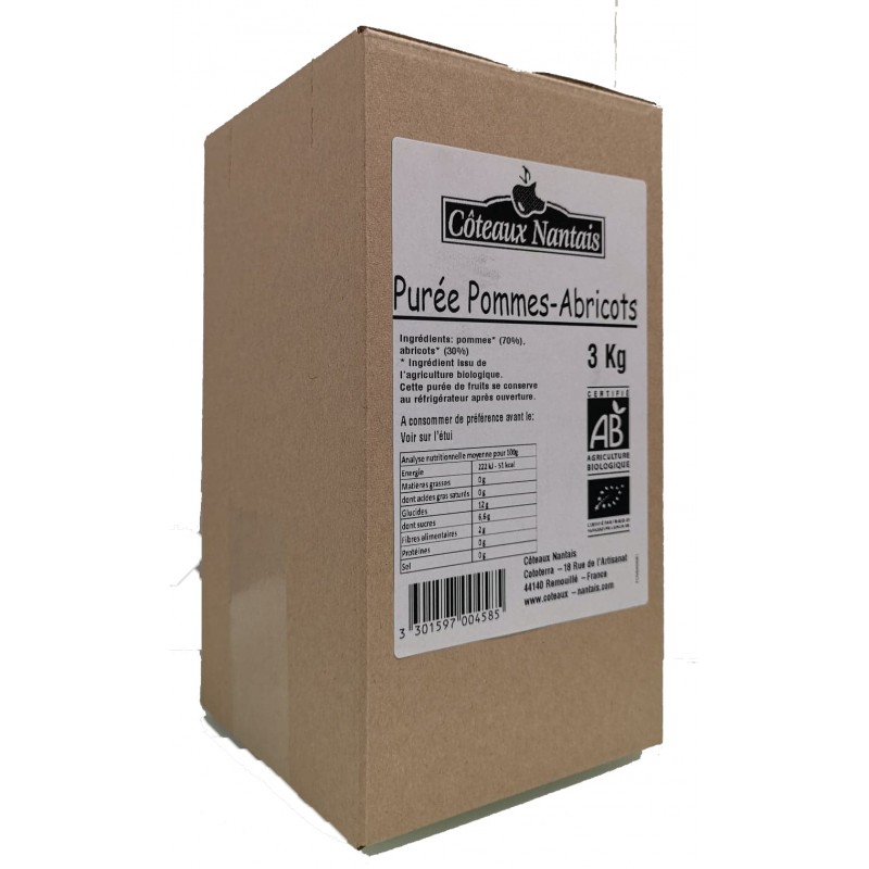 Purée pommes abricots Bio Demeter - 3 kg idéal pour terminer les repas sans sucre et purs fruits pommes abricots Purée pommes abricots Bio Demeter - 3 kg idéal pour terminer les repas sans sucre et purs fruits pommes abricots