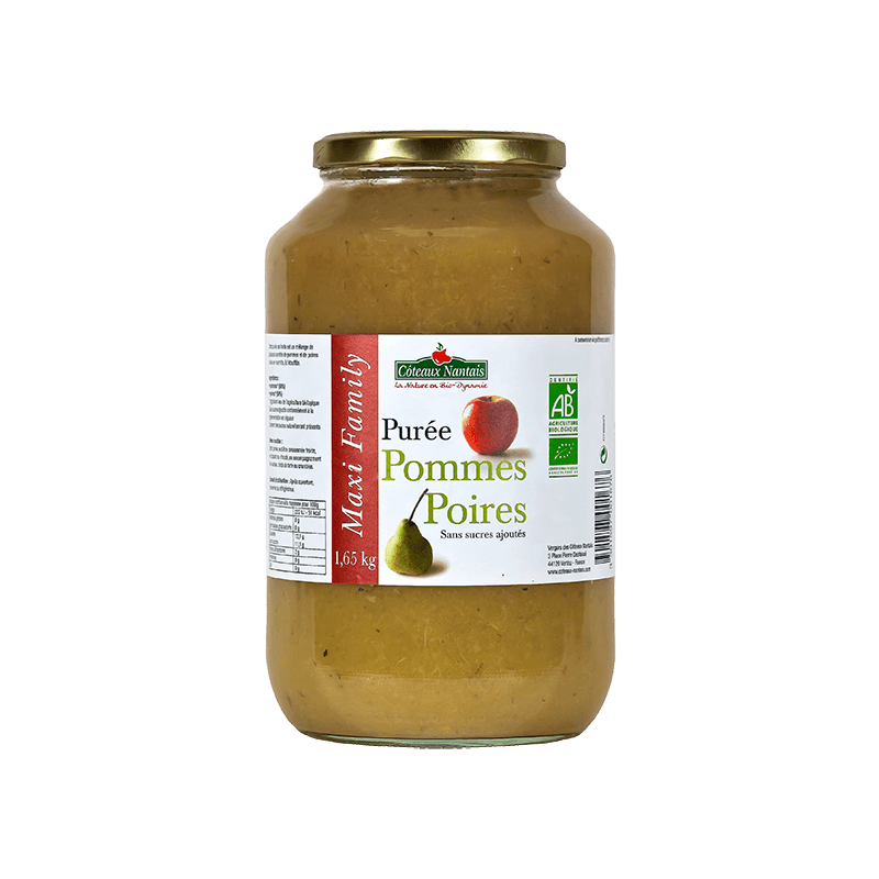 Purée pommes poires Bio - 1,65 kg idéal pour terminer les repas sans sucre et purs fruits pommes poires Purée pommes poires Bio - 1,65 kg idéal pour terminer les repas sans sucre et purs fruits pommes poires