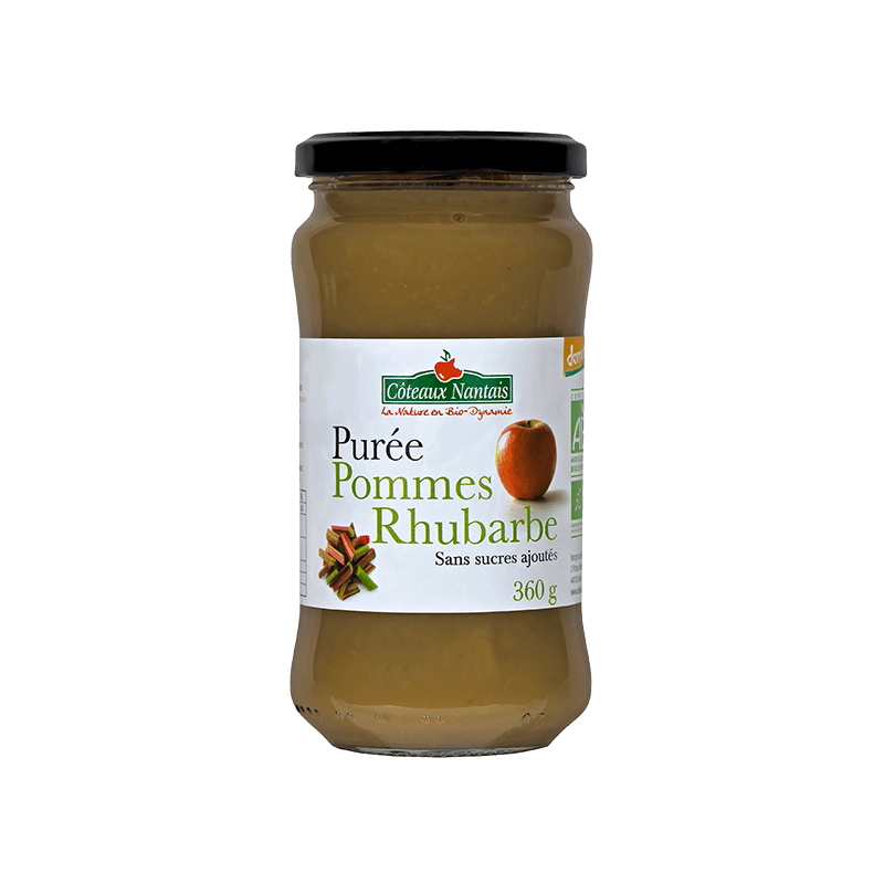 Purée pommes rhubarbe Bio Demeter - 360 g Purée pommes rhubarbe Bio Demeter - 360 g