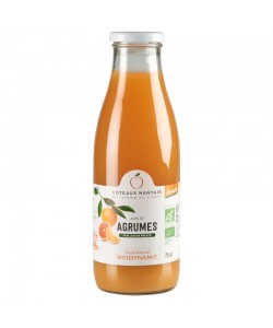 Jus d'agrumes Bio Demeter - 75 cL des Côteaux Nantais, issus de fruits 100 % Bio d'agrumes