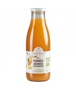 Jus pommes ananas Bio - 75 cL des Côteaux Nantais, issus de fruits 100 % Bio de pommes ananas