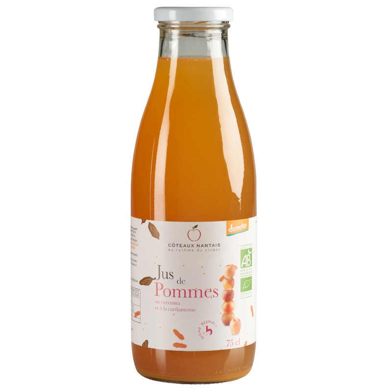 Jus Pommes Epices Bio Demeter - 75 cl des Côteaux Nantais, issus de fruits 100 % Bio de pommes Epices