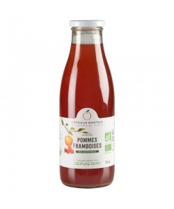 Jus pommes framboises Bio - 75 cL des Côteaux Nantais, issus de fruits 100 % Bio de pommes framboises