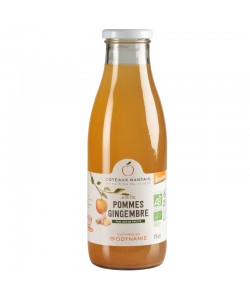 Jus pommes gingembre Bio Demeter - 75 cL des Côteaux Nantais, issus de fruits 100 % Bio de pommes gingembre