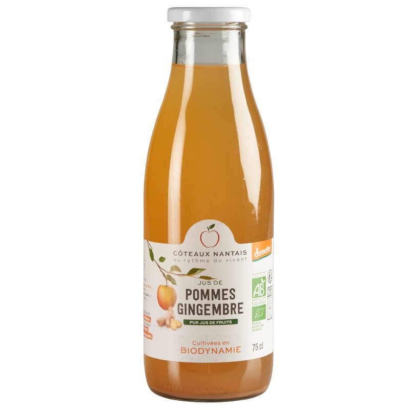 Jus pommes gingembre Bio Demeter - 75 cL - Côteaux Nantais