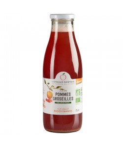 Jus pommes groseilles Bio Demeter - 75 cL des Côteaux Nantais, issus de fruits 100 % Bio de pommes groseilles