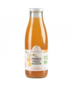 Jus pommes poires Bio Demeter - 75 cL des Côteaux Nantais, issus de fruits 100 % Bio de pommes poires