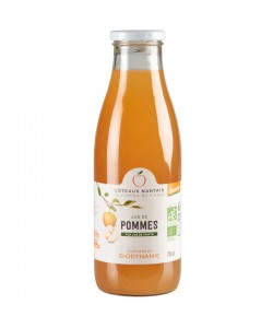 Jus de pommes Bio Demeter - 75 cL des Côteaux Nantais, issus de fruits 100 % Bio de pommes