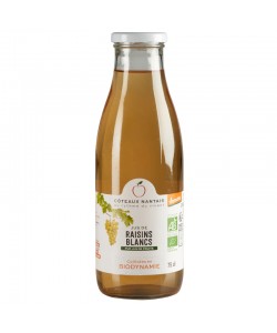 Jus de raisins blancs Bio Demeter - 75 cL des Côteaux Nantais, issus de fruits 100 % Bio de raisins blancs