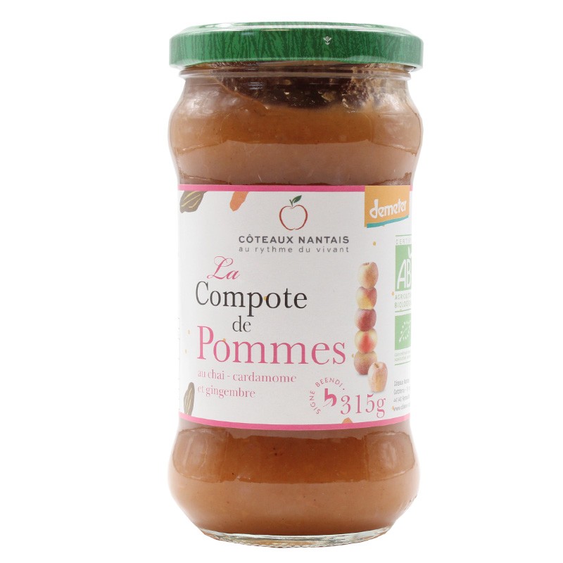 Compote de pommes Bio Demeter - 315 g - Côteaux Nantais