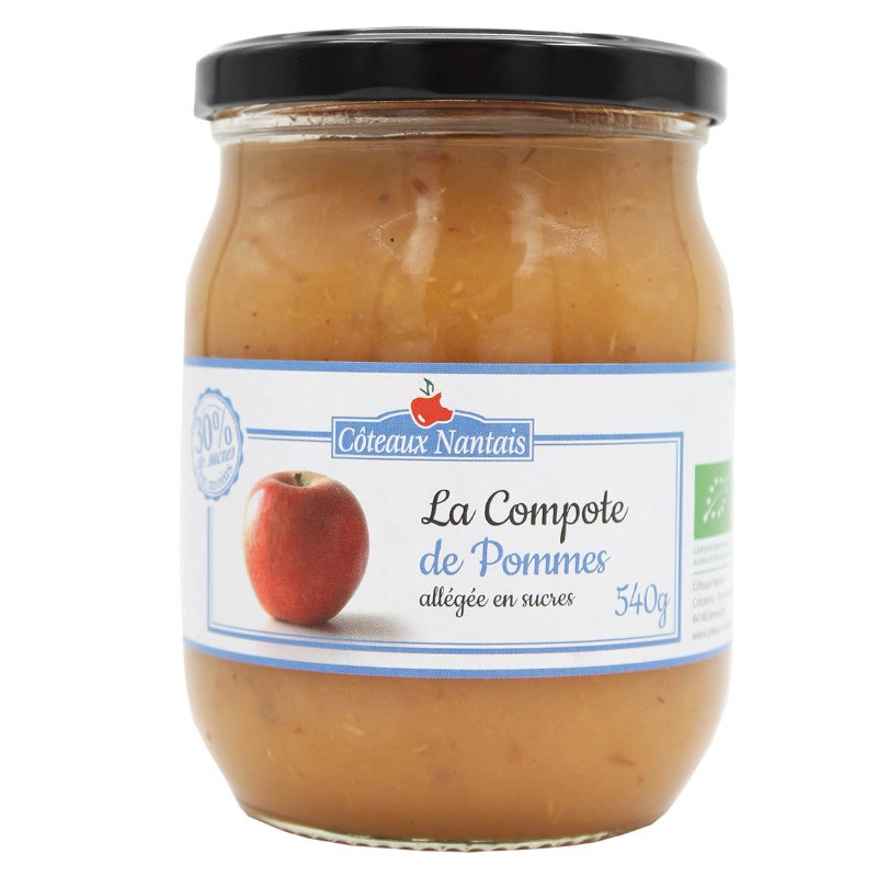 Compote de pommes allégée en sucres Bio - 540 g