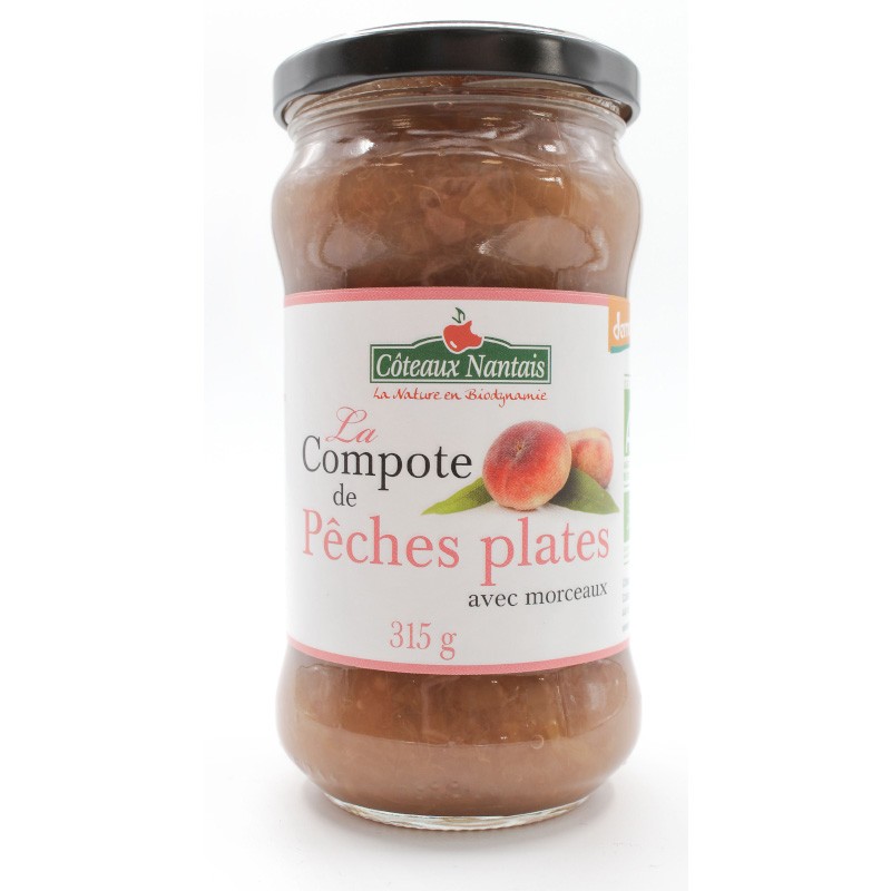 Compote de pêches plates Bio Demeter - 315 g Compote de pêches plates Bio Demeter - 315 g
