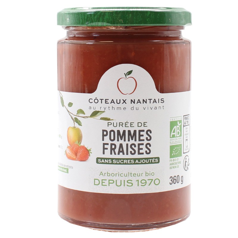 Puree Pomme Framboise Sans Sucre 360g - Coteaux Nantais à Prix Carrefour