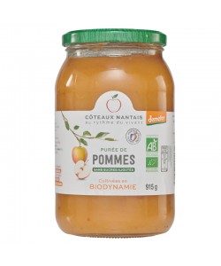 Purée de pommes Bio Demeter - 915 g idéal pour terminer les repas sans sucre et purs fruits pommes