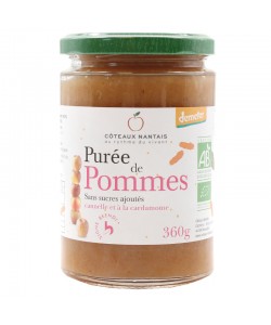 Purée de pommes aux épices Bio Demeter - 360 g idéal pour terminer les repas sans sucre et purs fruits pommes aux épices