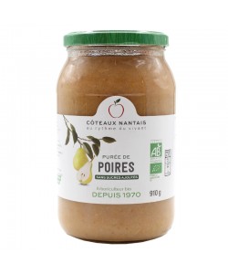 Purée de poires Bio - 910 g idéal pour terminer les repas sans sucre et purs fruits poires