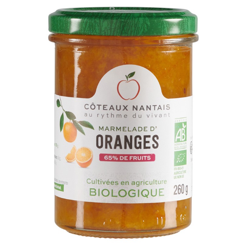 Marmelade d'oranges Bio - 260 g des Côteaux nantais, douce avec une pointe d'amertume