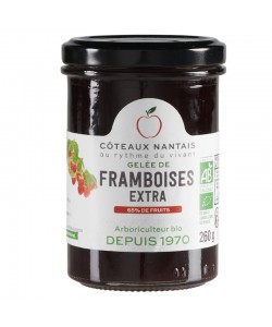 Gelée de framboises Bio - 260 g des Côteaux Nantais, indispensables du petit déjeuner gout framboises