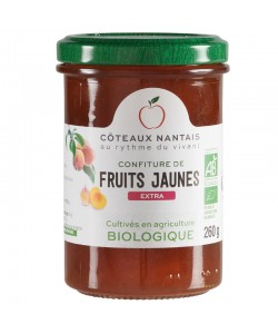 Confiture de fruits jaunes Bio - 260 g, Côteaux Nantais, idéal pour accompagner des tartines de pain, ou des crêpes...