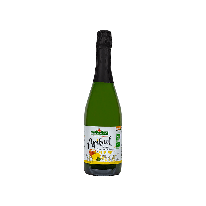 Apibul pommes citrons Bio Demeter - 75 cL des Côteaux nantais, pétillant savoureux à la bulle légère et rafraichissante