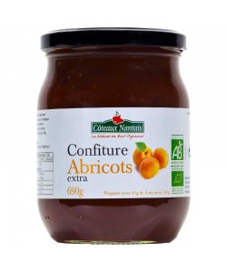 Confiture d'abricots extra Bio - 690 g, Côteaux Nantais, idéal pour accompagner des tartines de pain, ou des crêpes...
