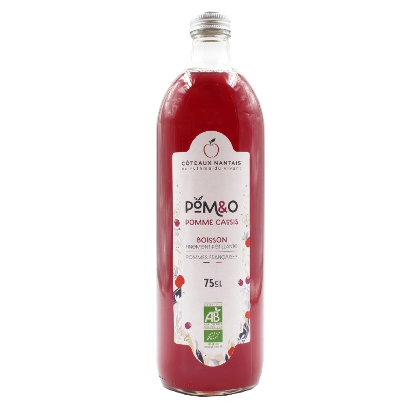 Pom&o pommes cassis Bio - 75cl, la boisson idéale pour se désaltérer avec la pomme et le cassis Pom&o pommes cassis Bio - 75cl, la boisson idéale pour se désaltérer avec la pomme et le cassis