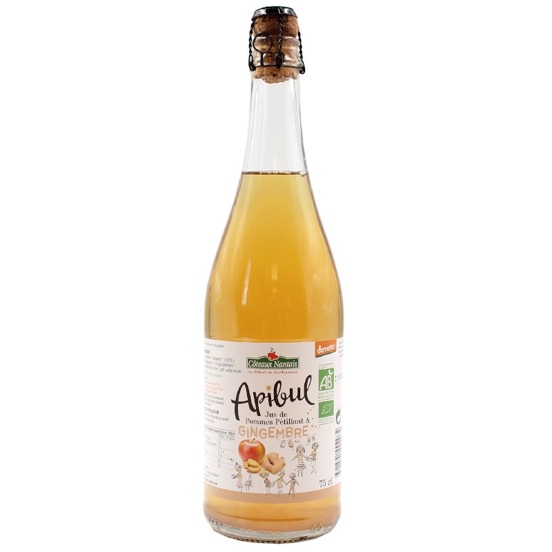 Apibul pommes gingembre Bio Demeter - 75 cL des Côteaux nantais, pétillant savoureux à la bulle légère et rafraichissante