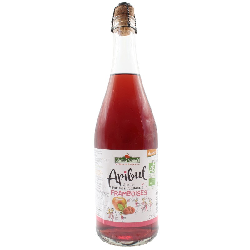 Apibul pommes framboises Bio Demeter - 75 cL des Côteaux nantais, pétillant savoureux à la bulle légère et rafraichissante