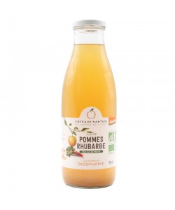 Jus pommes rhubarbe Bio Demeter - 75 cL des Côteaux Nantais, issus de fruits 100 % Bio de pommes rhubarbe