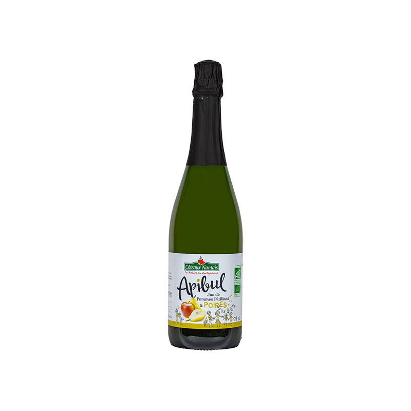 Apibul pommes poires Bio - 75 cL des Côteaux nantais, pétillant savoureux à la bulle légère et rafraichissante