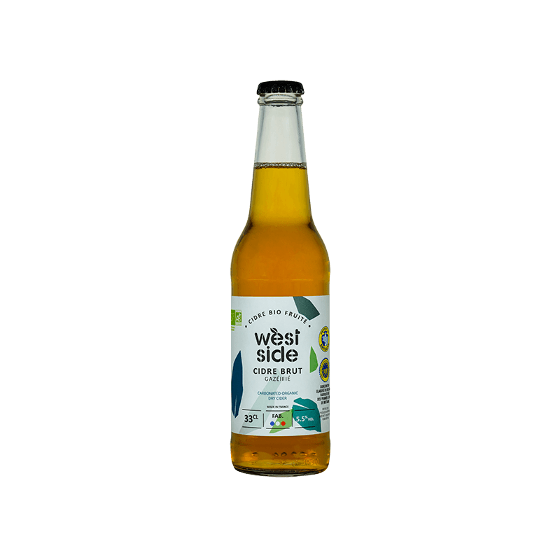 Cidre brut WEST SIDE Bio - 33 cL des Côteaux Nantais, élaborés avec des pommes à couteaux et à cidre