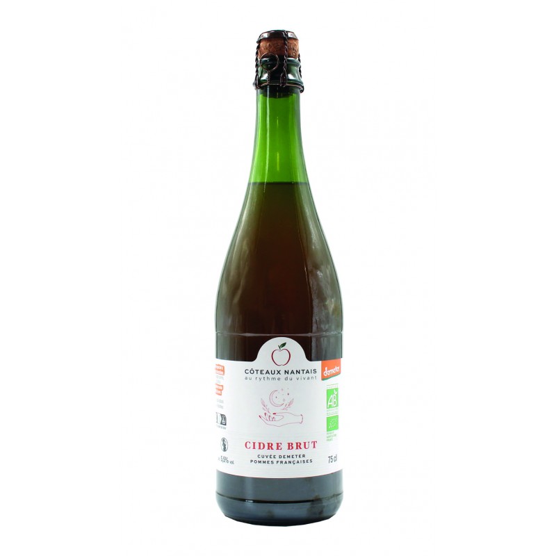 Cidre brut Bio Demeter - 75 cL, des côteaux nantais, idéal pour accompagner différents évenements.