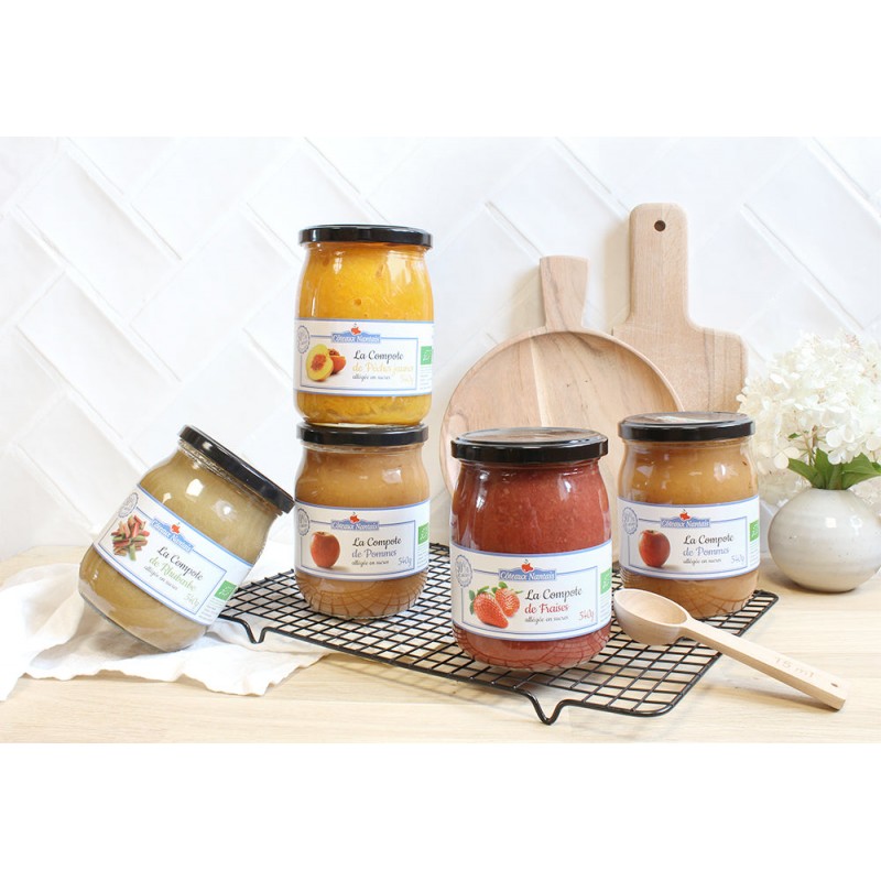 Coffret de 6 Compotes Allégées Bio - 6x540 g Coffret de 6 Compotes Allégées Bio - 6x540 g