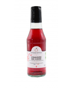 Vinaigre de cidre & jus de framboises Bio - 25 cL des Côteaux Nantais, vinaigre de cidre ajouté à un jus de framboises