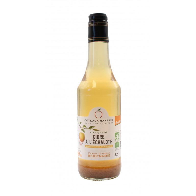 Vinaigre de cidre échalotes Bio Demeter - 50 cL desCôteaux nantais, vinaigre de cidre à l'échalotes