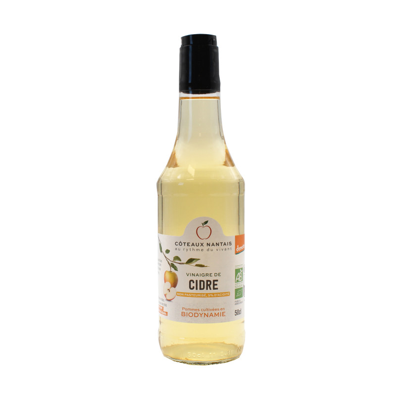 Vinaigre de cidre Bio Demeter - 50 cL des Côteaux Nantais du pressage de pommes entières