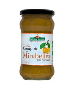 Compote de Mirabelles Bio - 315 g, des Côteaux Nantais, idéal pour ajouter une touche sucrée avec du sucre de canne