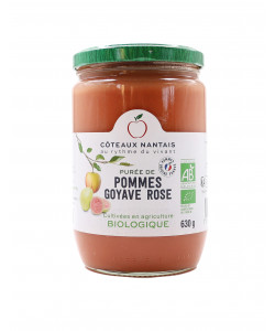 Purée de pommes goyave rose...