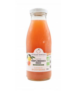Jus de pamplemousses roses Bio Demeter - 25 cL des Côteaux Nantais, issus de fruits 100 % Bio de pamplemousses roses